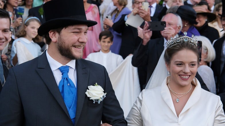 Prinzessin Maria Teresita von Sachsen und ihr Mann Beryl Alexandre de Saporta hatten vor einem Jahr in Dresden geheiratet.