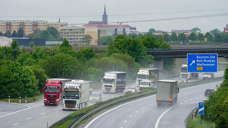 Die A4 im Bereich Bautzen-Ost. An dieser Stelle kommt es am Mittwoch zu Verkehrsbehinderungen. (Archivfoto)