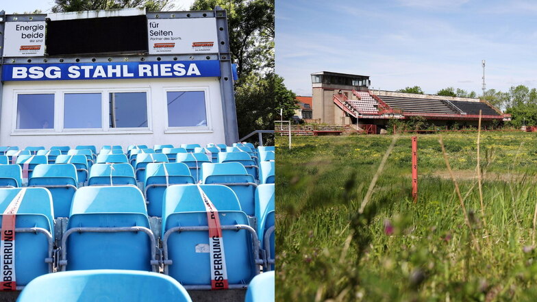 Sowohl im neuen Wohnzimmer der BSG Stahl Riesa, der Feralpi-Arena, als auch im verfallenen Ernst-Grube-Stadion wird am 8. Juni Fußball gespielt. Die Veranstalter sehen darin kein Problem.