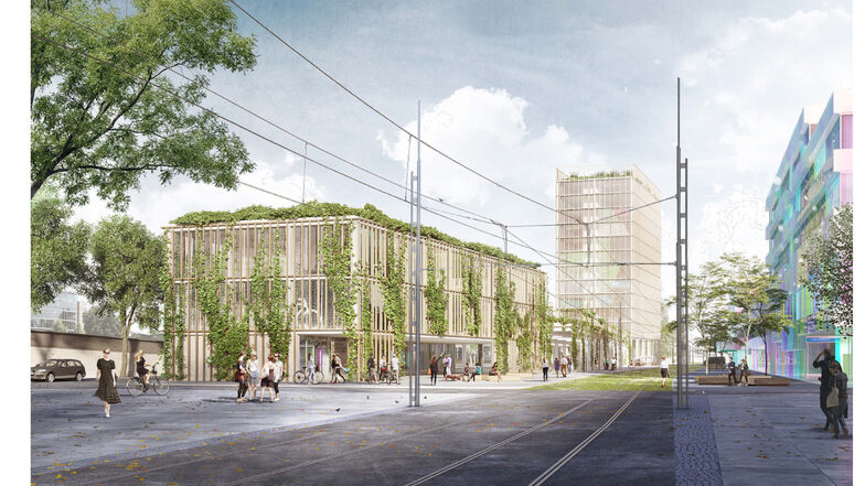 So soll der neue Komplex am Wiener Platz laut einer Machbarkeitsstudie von 2018 aussehen.