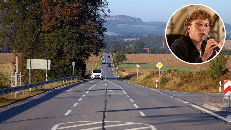 Auf der Strecke von Altendorf nach Bad Schandau soll ein Pilotprojekt für den Radverkehr starten. Grünen-Kandidat Paul Löser sieht darin Gefahren.