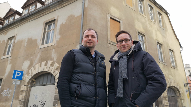 Martinus van Paridon (rechts) und Christian Kunath wollten die Breite Straße 2 in Zittau mit Leben erfüllen. Sie haben sich allerdings von dem Projekt zurückgezogen.