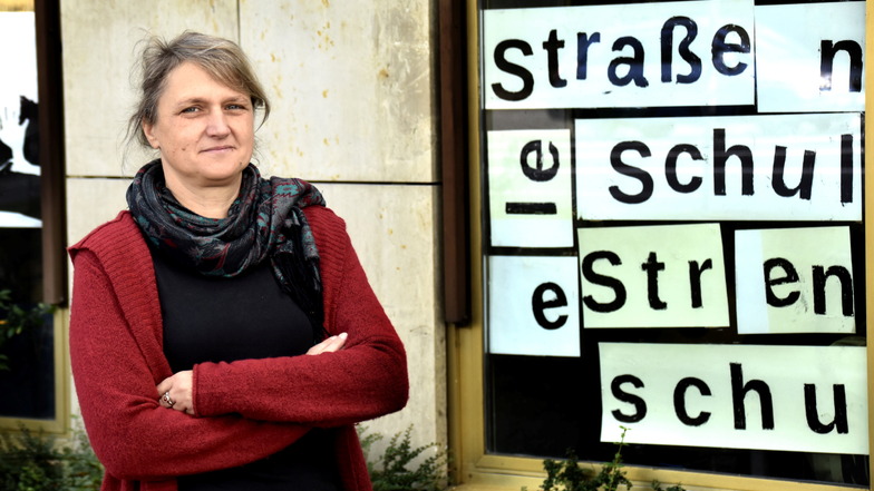 Peggy Schramm, Leiterin der Straßenschule am Albertplatz in Dresden.