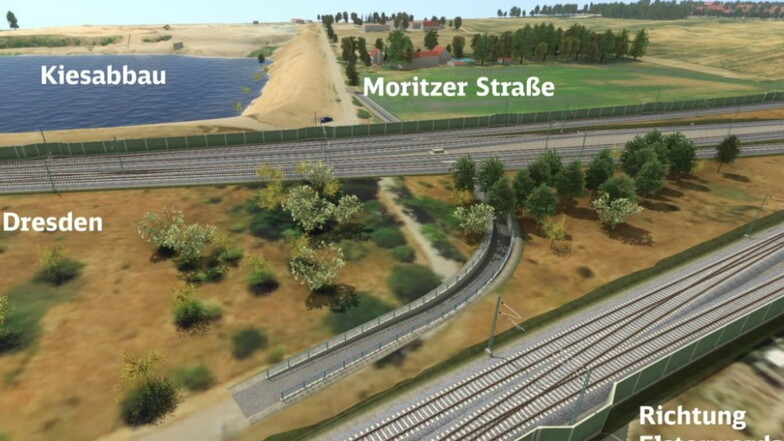So könnte die geplante Eisenbahnüberführung an der Moritzer Straße einmal aussehen.