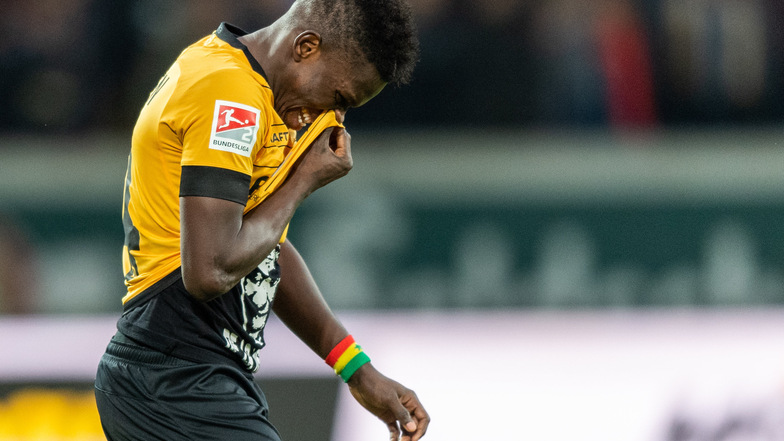 Grundstimmung bei Dynamo und Moussa Koné: Enttäuschung.