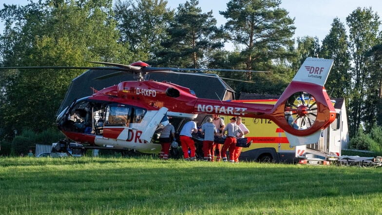 Zu dem schweren Unfall in Oderwitz wurde ein Rettungshubschrauber alarmiert.