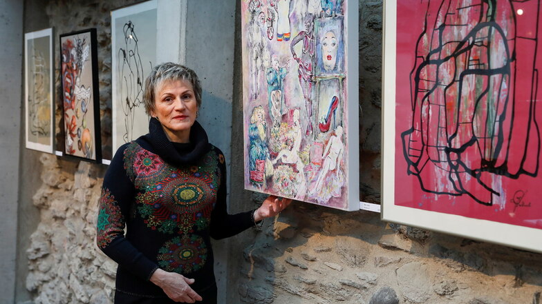Gabriele Watterott ist allein mit ihrer großen Ausstellung in der Zittauer Kunstlade. Am Tag nach der Eröffnung war Schluss.