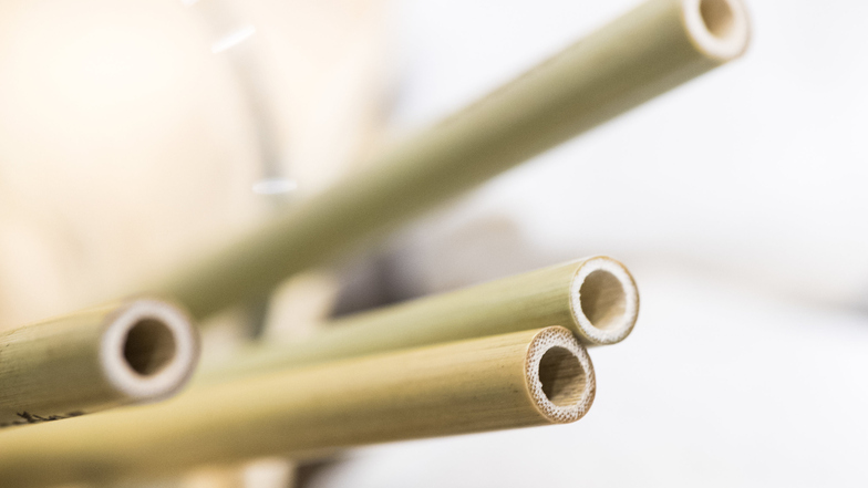 Bambus-Strohhalme können Trinkhalme aus Plastik ersetzen. 