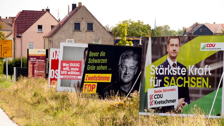 So ungeregelt wie hier in Bautzen zur Landtagswahl 2019 geht es in Dippoldiswalde nicht zu. In Dipps werden die Flächen verlost.