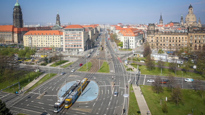Der Pirnaische Platz ist eine gigantische Verkehrskreuzung. So soll er nicht bleiben.