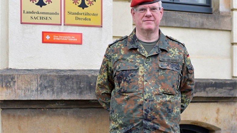 Der Soldat: Als Reserve-Oberst vertritt Brauns die Bundeswehr in Sachsen.
