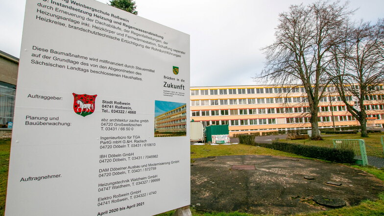 Auf Grundschul-Baustelle in Roßwein ist ein Ende in Sicht
