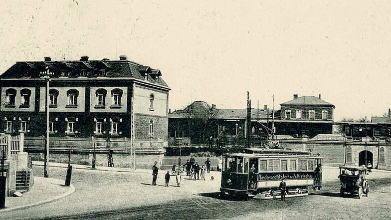 Hier am Bahnhof Niedersedlitz endete die Straßenbahn aus Kreischa.