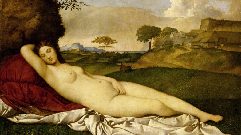 Schlummernde Venus, gemalt von Giorgione 1510, ergänzt von Tizian
