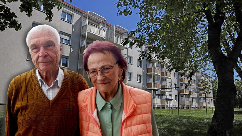 Egon und Martha Täumer wohnen in diesem Block im Riesaer Stadtteil Gröba, der 2025 abgerissen werden soll.