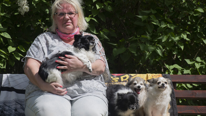 Kerstin Schäfer (52) aus Kamenz leidet seit Jahren an Depressionen. Ihre vier Chihuahuas helfen ihr gerade sehr durch die Corona-Krise. Die stellt psychisch Kranke vor zusätzliche Herausforderungen.