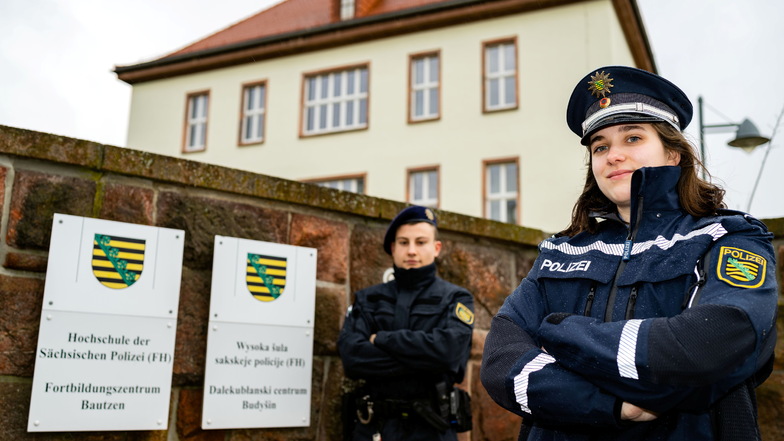 Janin Hohmann und Anton Bürger studieren an der Polizeihochschule in Bautzen. Sächsische.de haben sie erzählt, warum sie sich für diesen Beruf entschieden haben.