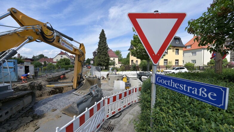 Endspurt der Bauarbeiten an der Schiller- und der Goethestraße in Radeberg
