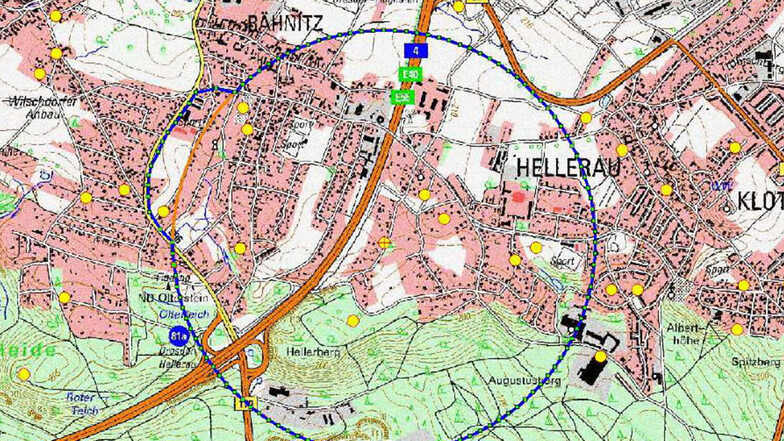 Das Sperrgebiet umfasst weite Teile des Stadtteils Hellerau. 