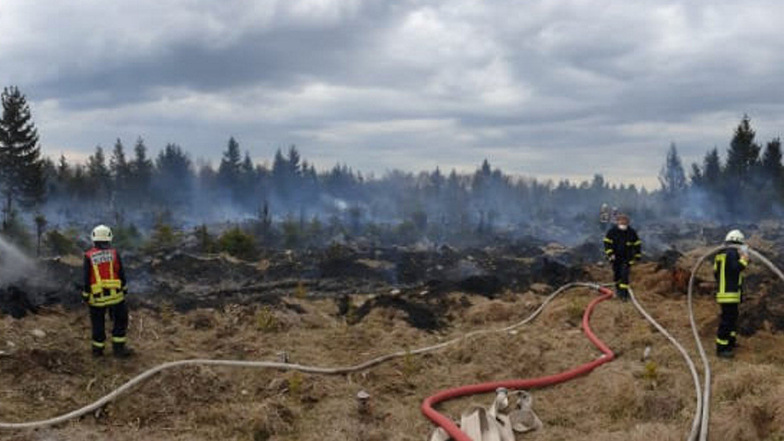 Feuerwehrleute aus Altenberg und den tschechischen Nachbarkommunen löschten gemeinsam den Brand.