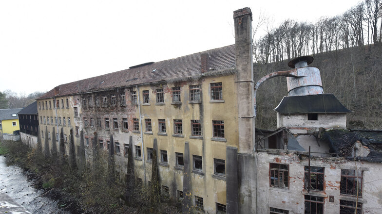 Kein schöner Anblick: die Ruine der ehemaligen Möbelfabrik in Seifersdorf.