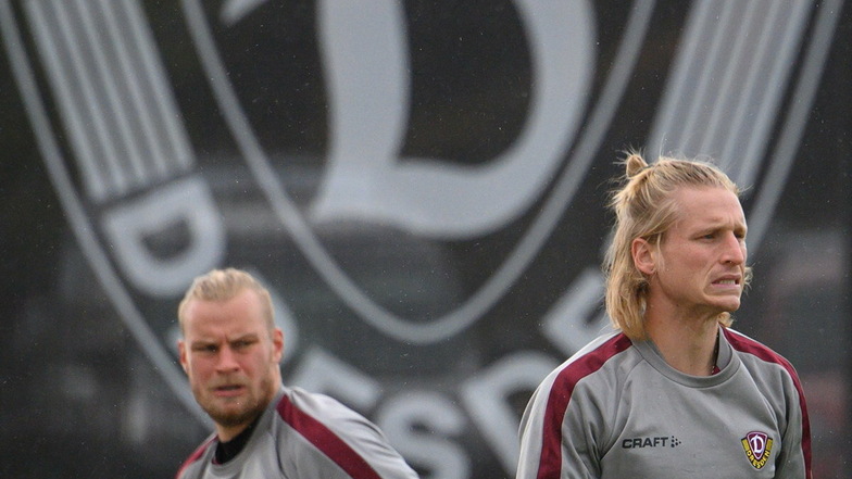 Sie zählen zu den wichtigsten Spielern bei Dynamo: Kapitän Sebastian Mai und Rückkehrer Marvin Stefaniak. Ihre Mienen passen zur Lage, beide drohen für das Ostduell gegen Rostock auszufallen.