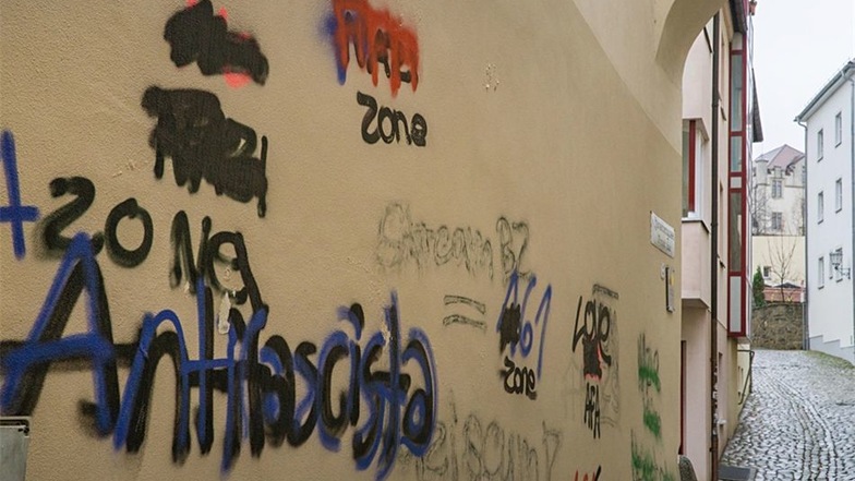 Graffiti an der Fleischergasse.