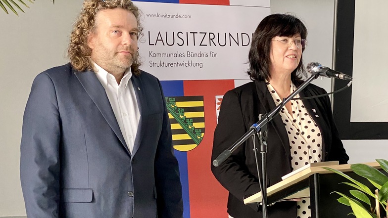 Sprecher der Lausitzrunde: Christine Herntier und Torsten Pötzsch.