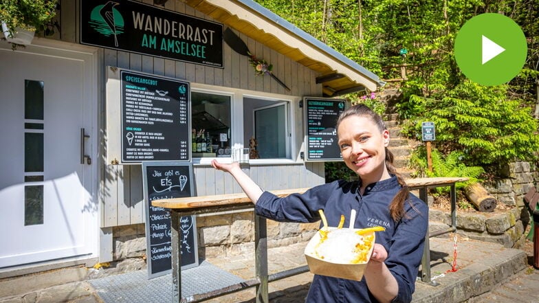 Neues Standbein in Rathen: Kochprofi Verena Leister betreibt hier die neue Wanderrast am Amselsee.