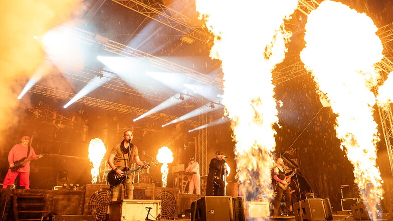 Die Rammstein-Coverband "Feuerengel" trat am vergangenen Wochenende in Görlitz auf.