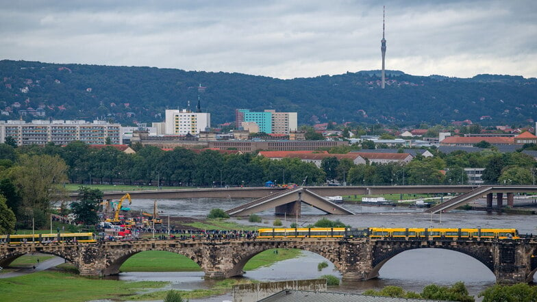 Dichtes Gedränge auf der Augustusbrücke.