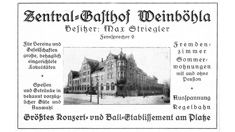 Eine Werbeanzeige zum Zentralgasthof aus dem Jahr 1920.