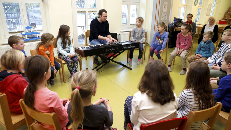 Auch die Awo-Kita "Kinderland" in Großschönau hat 2019 am Musikhelden-Projekt teilgenommen.