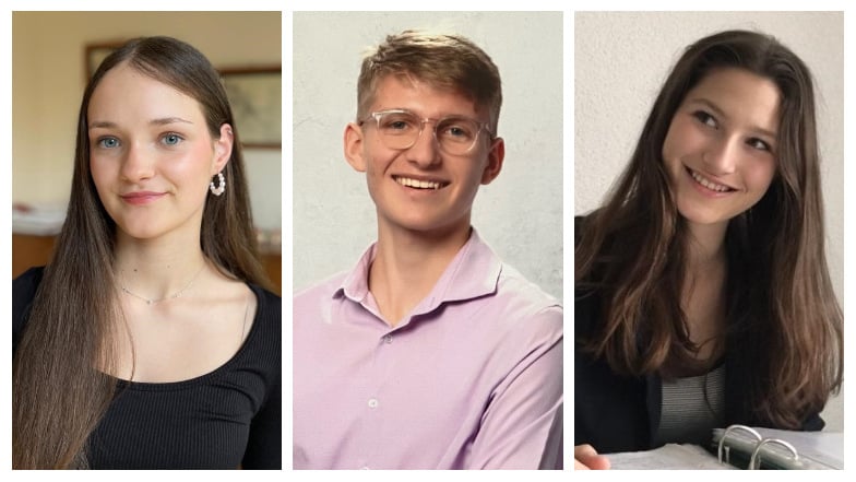 Liv Dannenberg, Ben Riehle und Noreen Hohlstein (v.l.) gehören zu den sächsischen Schulabsolventen, die sich jetzt Gedanken über ihre Zukunft machen.