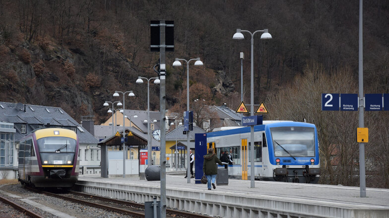 Die Bahnstrecke von Glashütte nach Altenberg wird derzeit nicht bedient.
