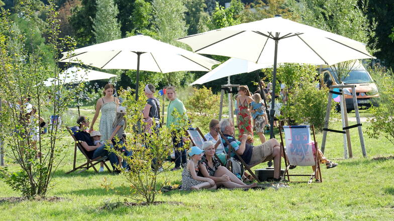 Der Bürgerpark in Meißen: "Mit Sonnenschirmen erträglich, ohne eher nicht", findet Marianne Horns.