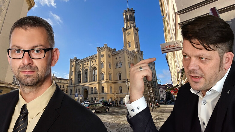 Jens Hentschel-Thöricht (Linke) gegen Thomas Zenker (Zkm). Der Stadtrat ist gegen den Oberbürgermeister bis vor das Oberverwaltungsgericht gezogen.