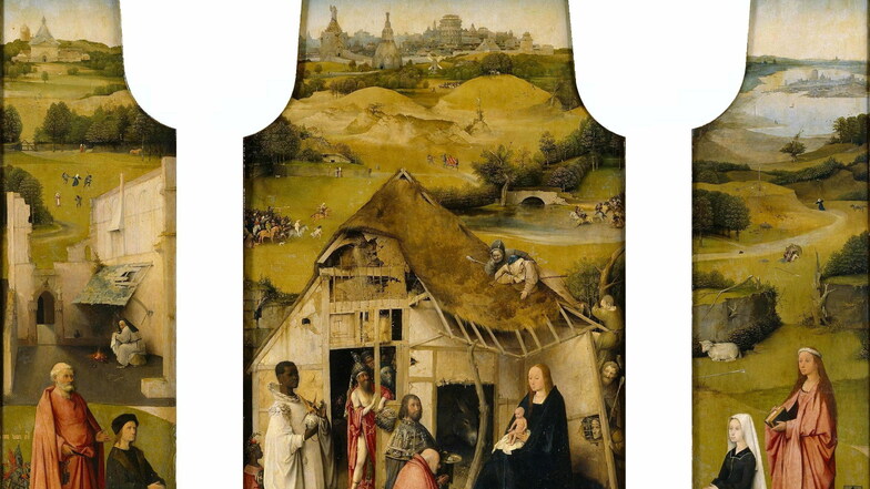 Das Triptychon "Die Anbetung der Könige" ist ein Werk des niederländischen Malers Hieronymus Bosch (um 1450–1516). Es ist um die Jahre 1496/97 von einem Antwerpener Stifter-Ehepaar in Auftrag gegeben worden, hängt jetzt jedoch in Madrid.