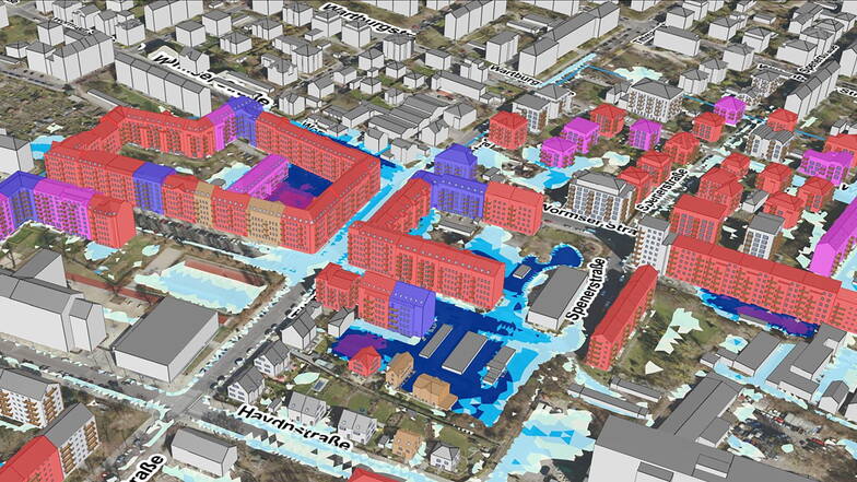 Ende 2026 soll es fertig sein: In einem Online-Portal können sich die Dresdner künftig immer aktuell darüber informieren, wie gefährdet ihr Grundstück in Starkregen-Situationen ist.