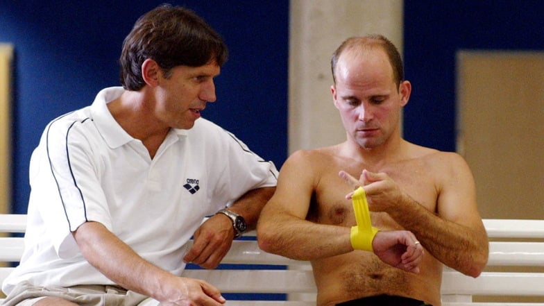 Am Ende der Karriere von Jan Hempel (r.) war Lutz Buschkow bereits Bundestrainer der Wasserspringer.