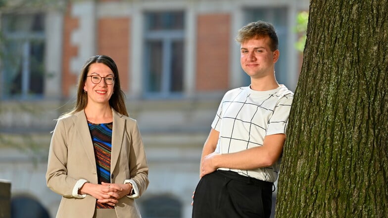 Kristin Dänhardt und Florian Berndt treten gemeinsam als neue Doppelspitze für die Linke in Dresden an.