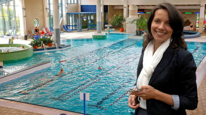 Geschäftsführerin Annette Scheibe muss weiter hoffen, dass es mit der Förderung des millionenschweren Umbaus des Trixi-Bades klappt.