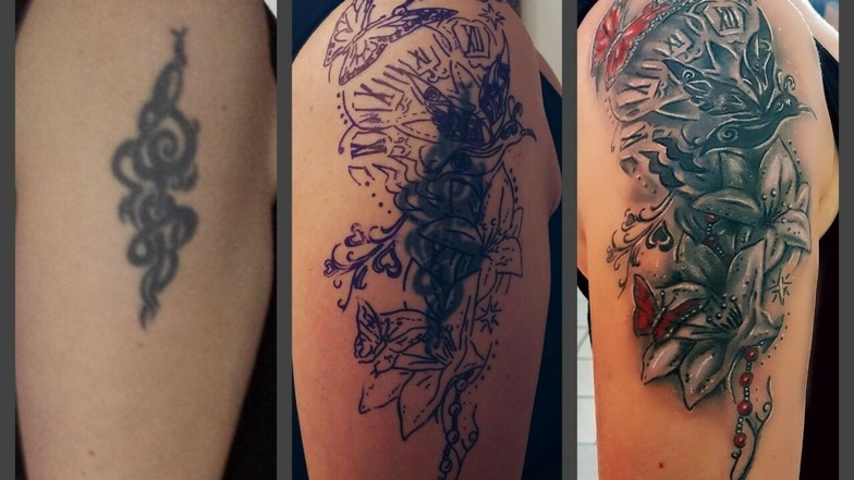 Cover-Ups, auf deutsch Tattoo-Vertuschung, machen etwa 30 Prozent aller Tätowierungen in René Paslers Studio aus.