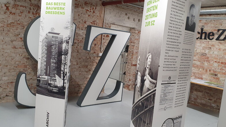Die Ausstellung im Archiv-Keller zeigt Interessantes zur Geschichte des Hauses, der Sächsischen Zeitung und der heute in der DDV Mediengruppe verbundenen Unternehmen.