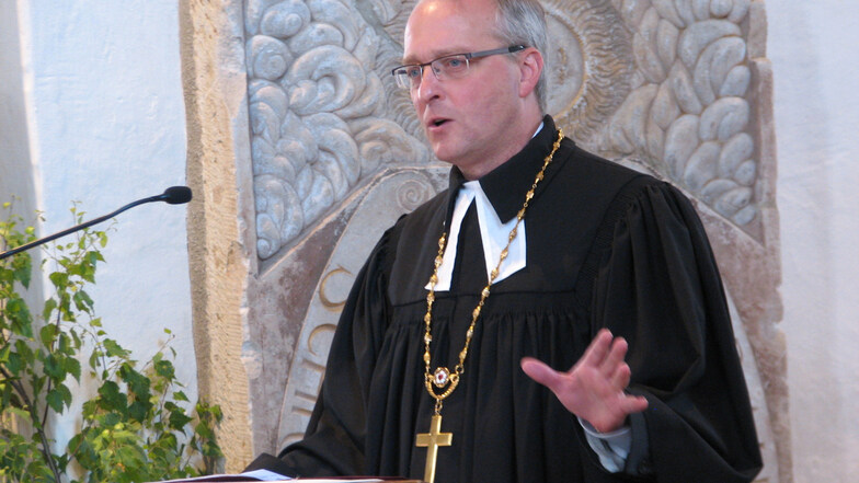 Bischof Carsten Rentzing im Juni 2017 im Dom zu Wurzen. Er ist seit 2015 Landesbischof der evangelisch-lutherischen Landeskirche Sachsens.