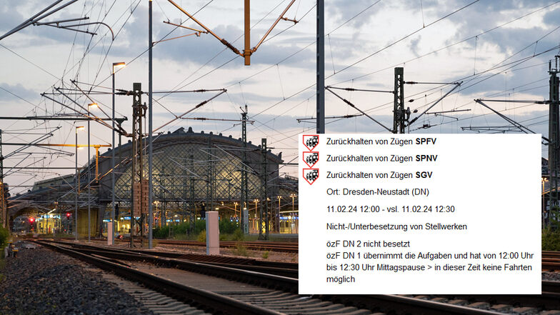 Gesetzliche Mittagspause bremst Züge in Dresden aus