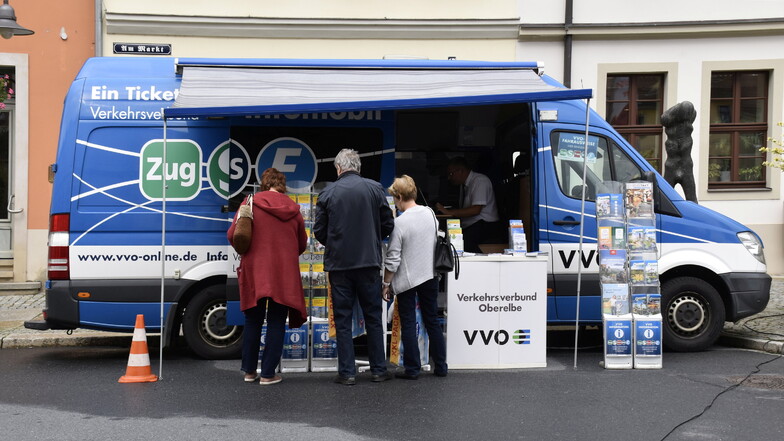 Das Infomobil des VVO wird am Mittwoch auf dem Dippoldiswalder Markt über den neuen Fahrplan informieren. (Symbolfoto)