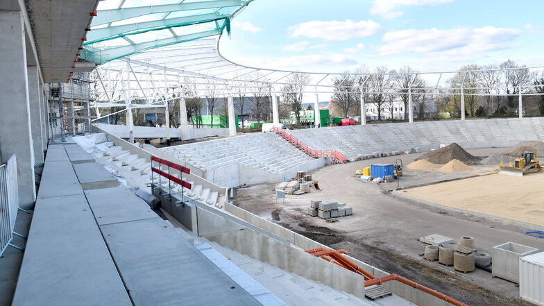 Heinz-Steyer-Stadion in Dresden: Arbeiten am Rohbau der Südtribüne abgeschlossen