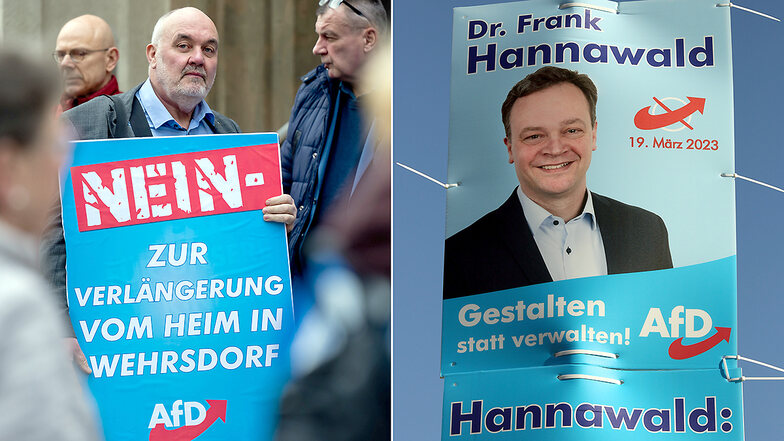 Laut Informationen, die Sächsische.de vorliegen, hat die AfD-Fraktion im Bautzener Kreistag dafür gestimmt, Ausschlussverfahren gegen die Kreisräte Timo Schreyer (l.) und Frank Hannawald einzuleiten.