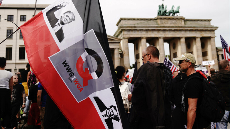 Teilnehmer einer Demonstration in Berlin.